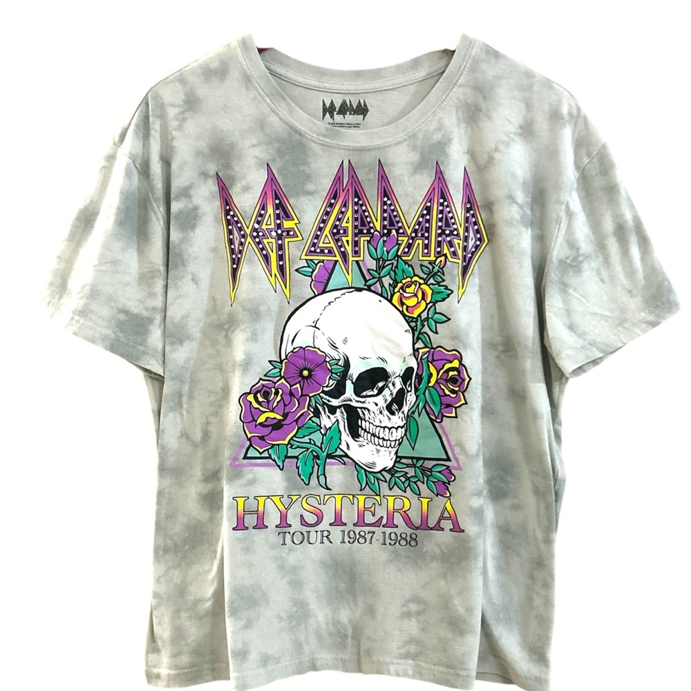 Bludgeon Riffola Ltd. Def Leppard Hysteria Gray Wash Tie Tee